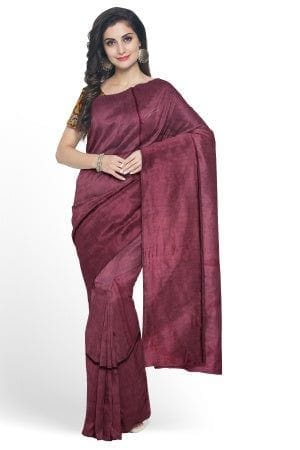 Maroon Cotton Handloom Saree with Designer Blouse Piece