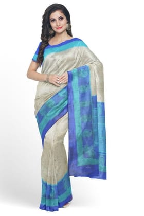 Cream Blended Silk Printed Manipur Saree Cream Blended Silk Printed Manipur Saree