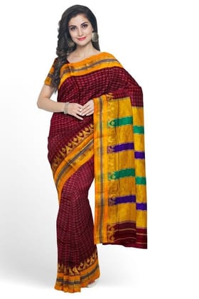Maroon Cotton Silk Ilkal Saree Maroon Cotton Silk Ilkal Saree