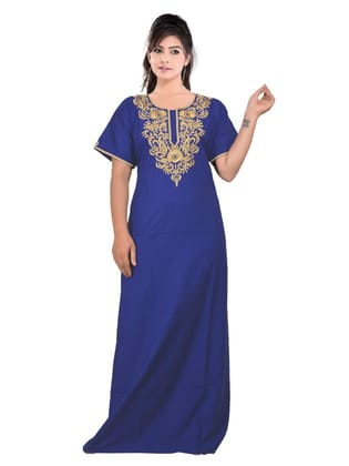 VALENCIA SLEEPWEAR lissybissy Cotton Resham Embroidery Nighty Night Gown Maxi for Women A line (Large, Exact Purple) VALENCIA SLEEPWEAR lissybissy Cotton Resham Embroidery Nighty Night Gown Maxi for Women A line (Large, Exact Purple)
