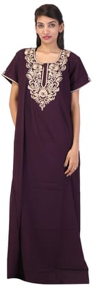 Valencia Women's Night Dress (KNW-10, Dark Wine, X-Large)