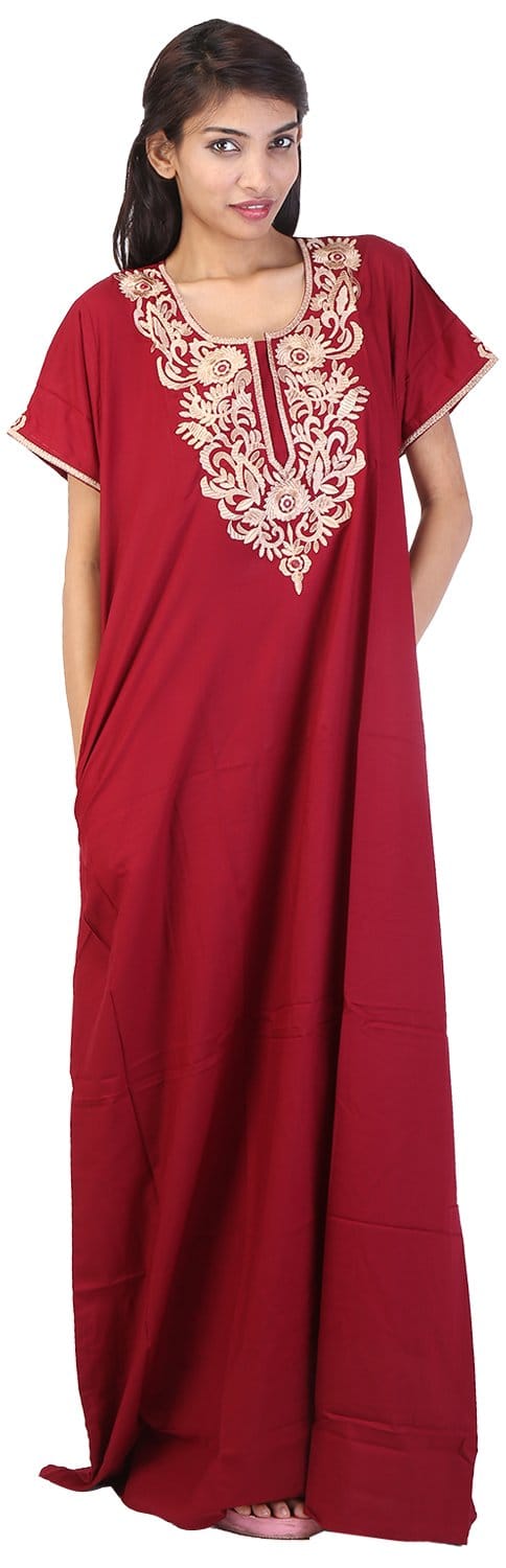 Valencia Women's Night Dress (KNW-36, Maroon, Large)