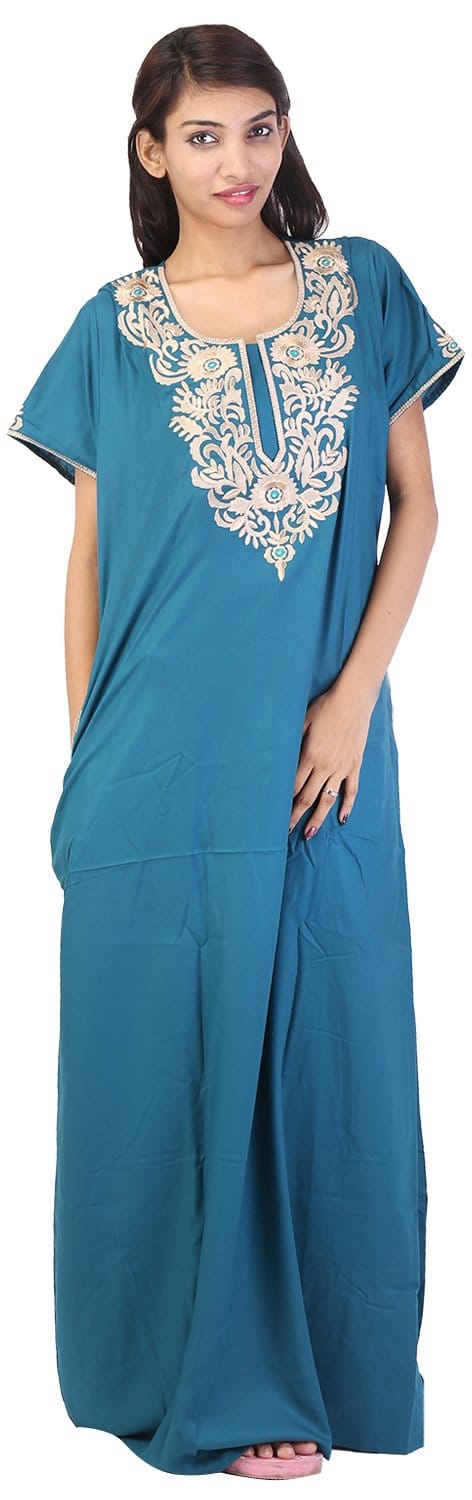 Valencia Women's Night Dress (KNW-40, Rama Green, Large)