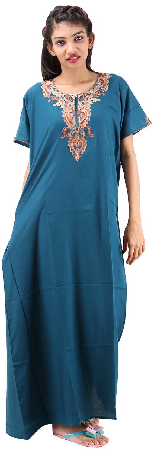 Valencia Women's Night Dress (KNW-71, Rama Green, X-Large)
