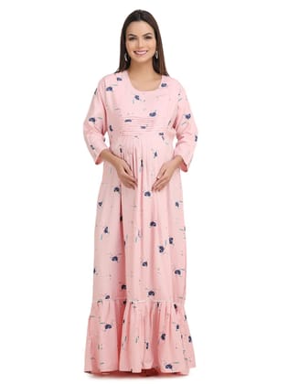 KOI Pink Rayon Summertime Maternity Casual Dress L