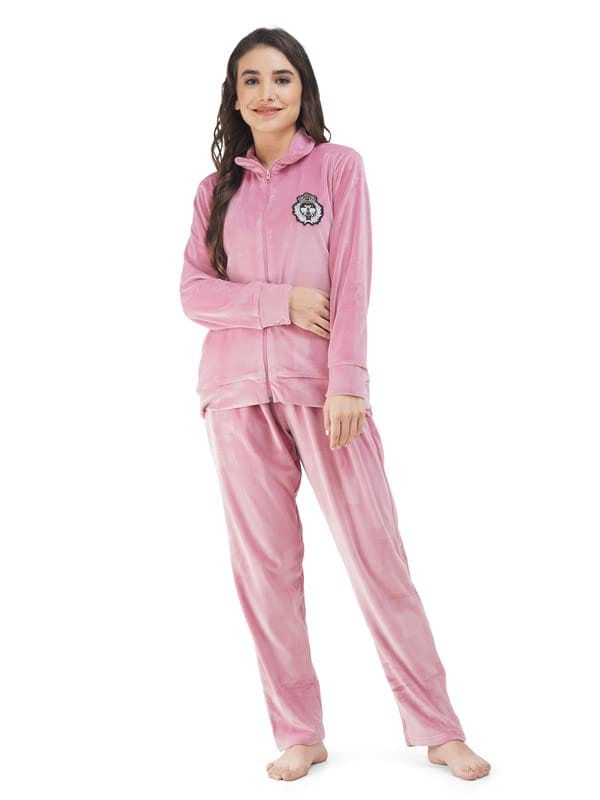 KOI Velvet Track suit (Relaxed, XL, Pink)