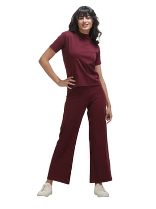 KOI Lycra Co-ord Set Maroon