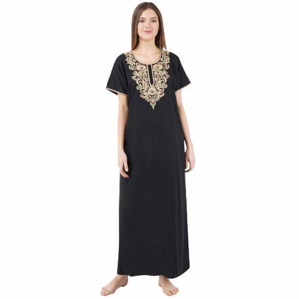 KOI SLEEPWEAR Lissybissy Nightgown with Light Cream Resham Embroidery and Pockets