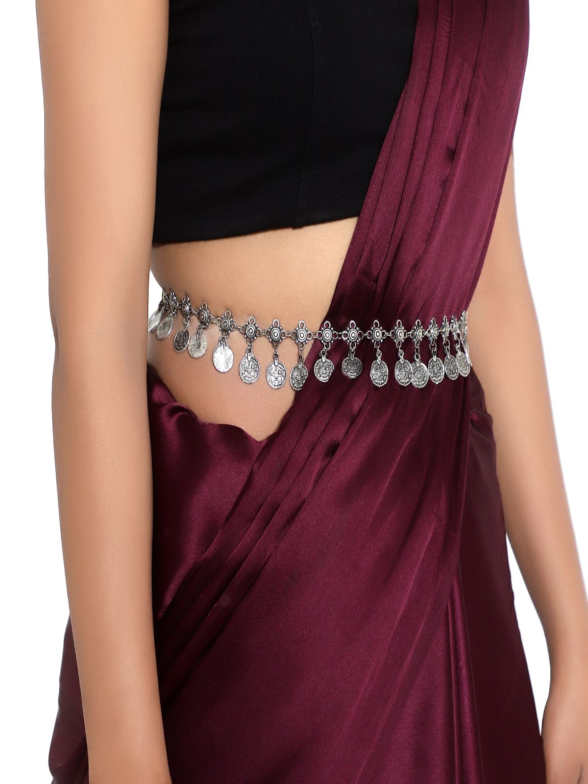 Cardinal Oxidized Silver Color Saree Belt Chain