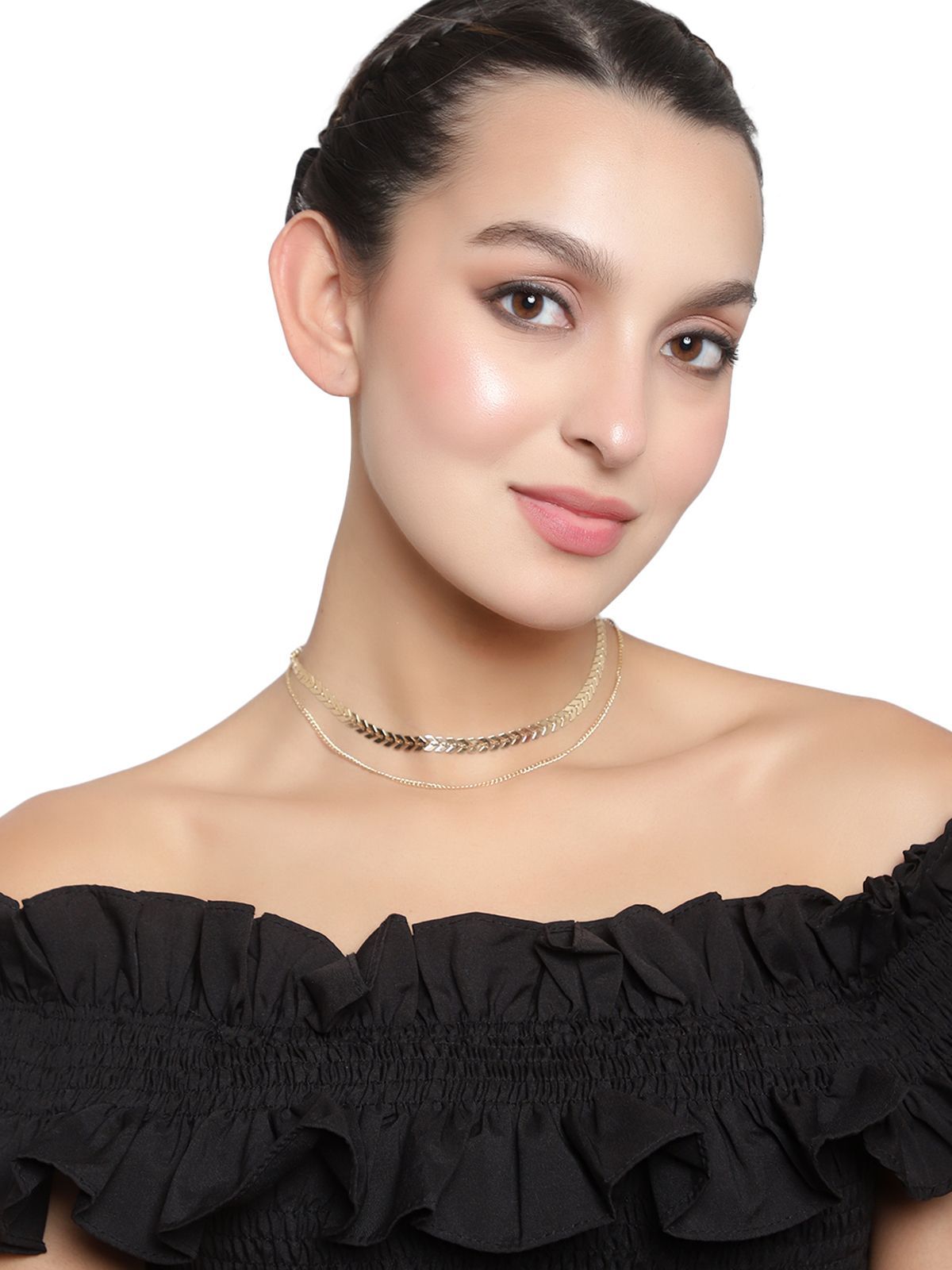 Cardinal Gold Chain Brass Double Layer Necklace Chain
