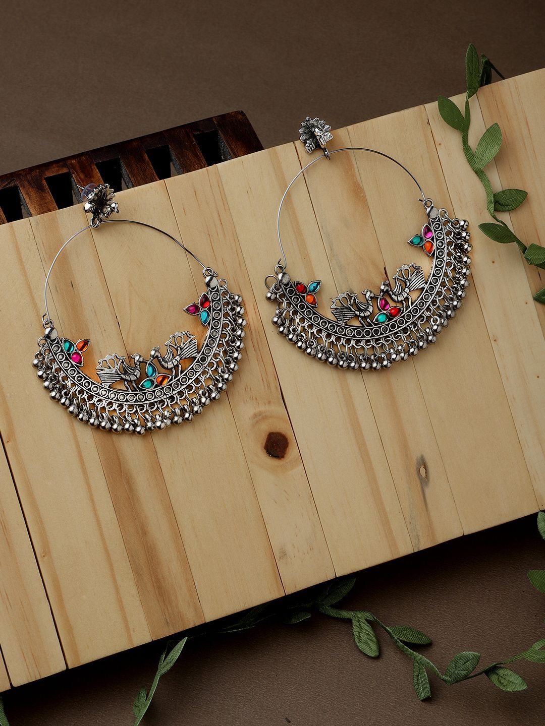 Cardinal Oxidized Silver Color Earrings