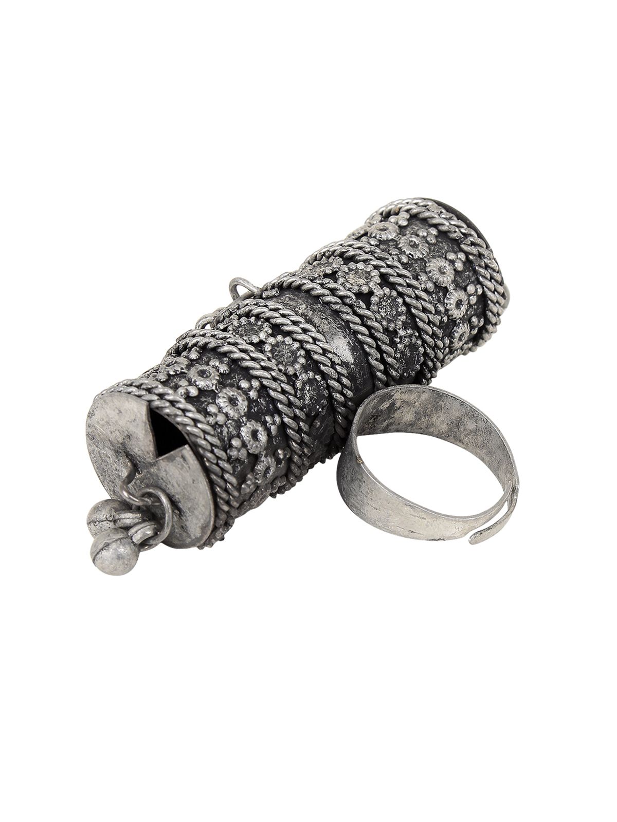Cardinal Oxidized Metallic Adjustable Ring