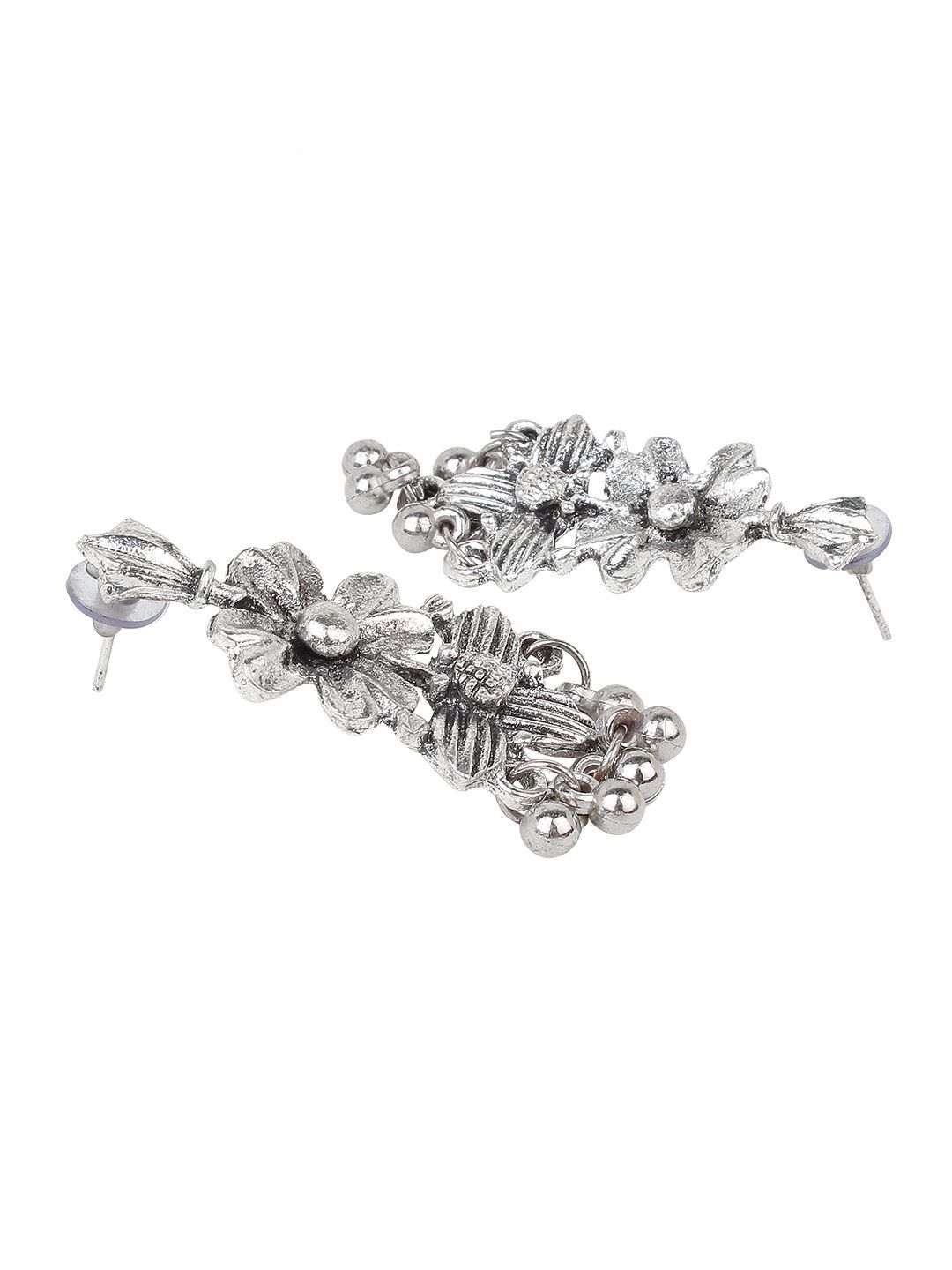 Cardinal Oxidized Silver Color Antique Necklace Set