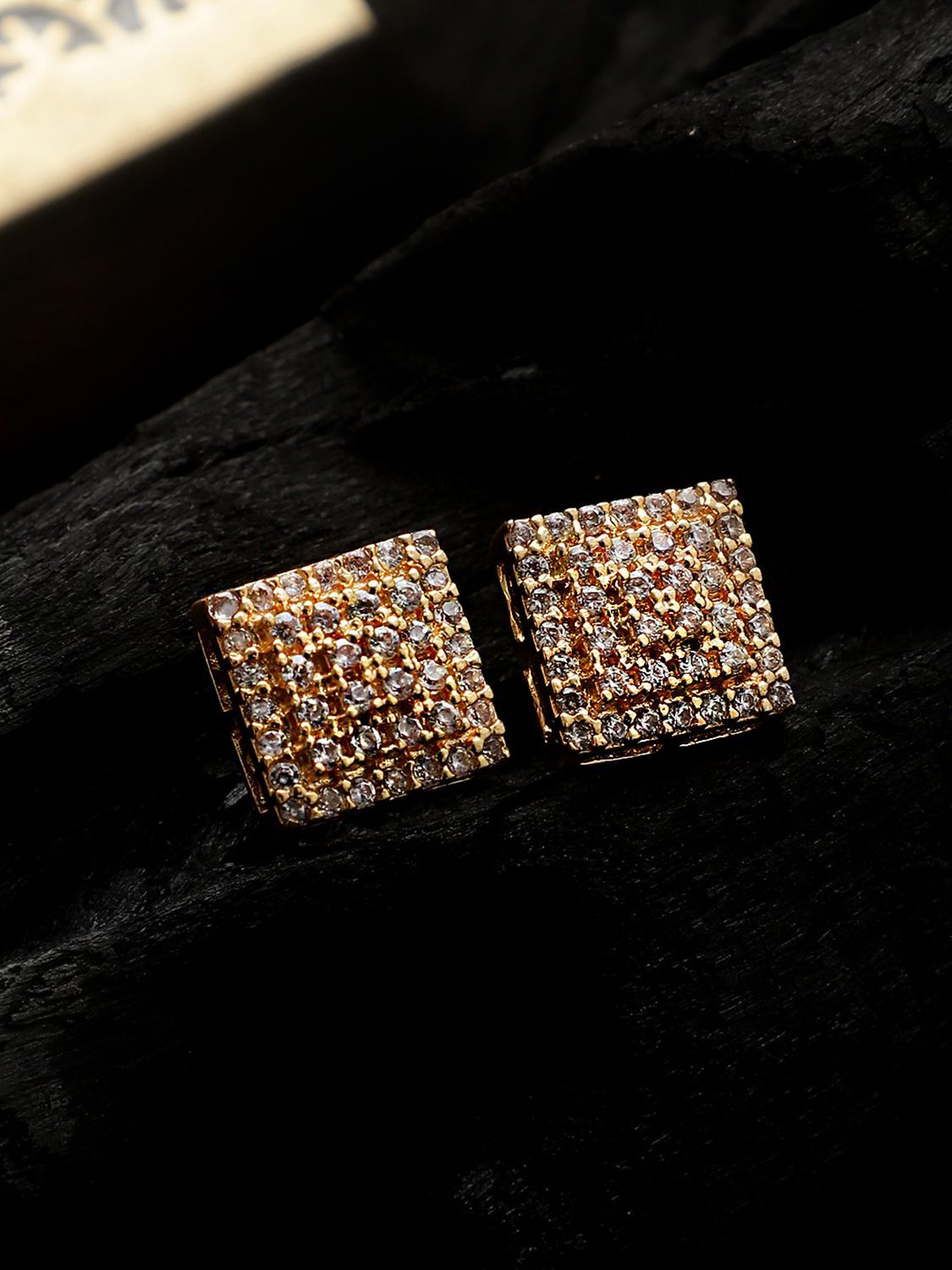 Cardinal American Diamond Gold Plated Brass Earrings Set