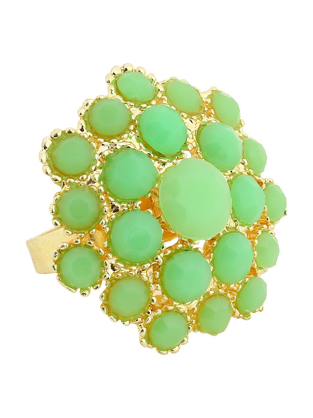 Cardinal Pista Color Stone Gold Plated Adjustable Ring