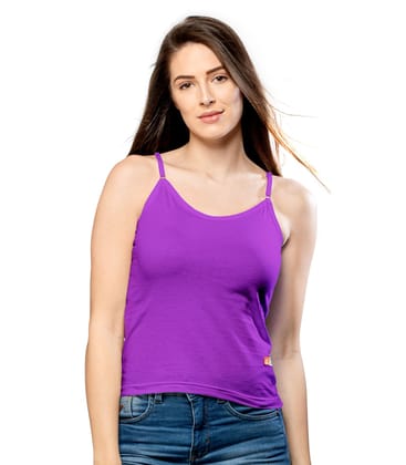 NRG Womens Cotton Assorted Colour Adjustable Slips ( Pack of 1 Purple ) L13 Camisole