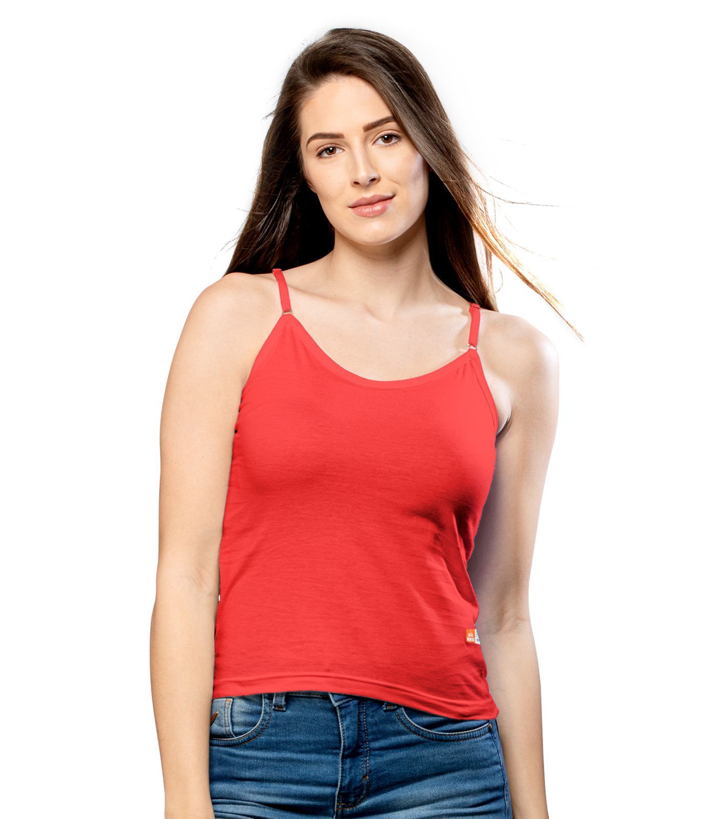 NRG Womens Cotton Assorted Colour Adjustable Slips ( Pack of 1 Red ) L13 Camisole