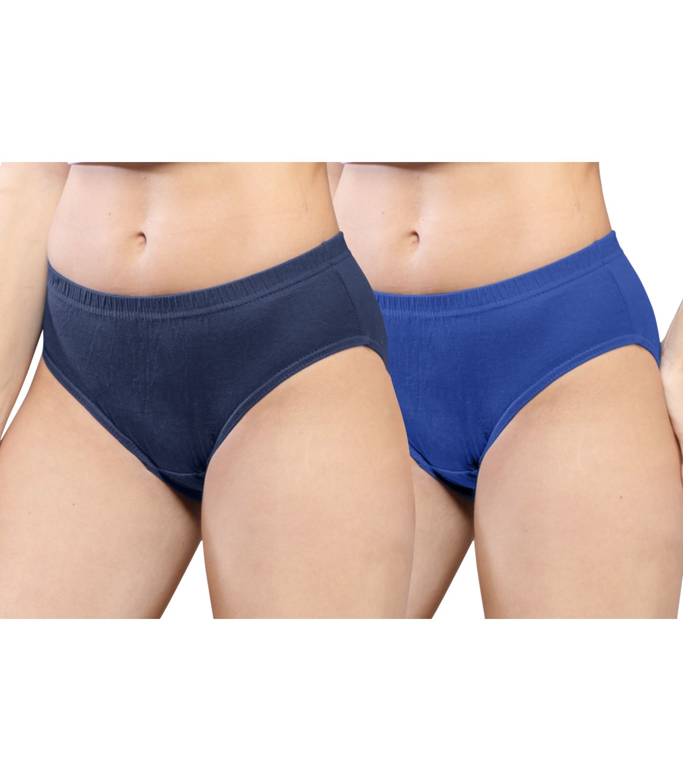 NRG Womens Cotton Assorted Colour Panties ( Pack of 2 Navy Blue - Dark Blue ) L01 Hipster