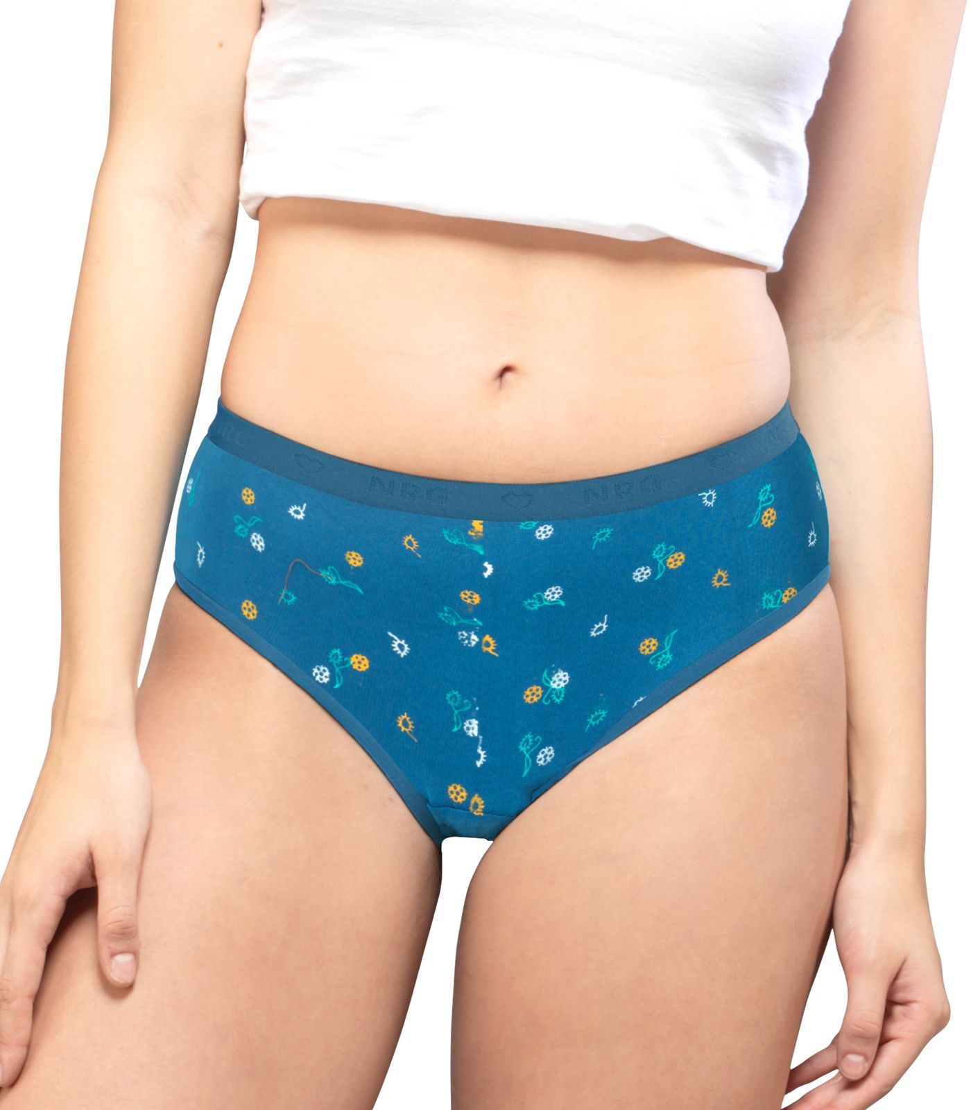 NRG Womens Cotton Assorted Colour Panties ( Pack of 1 Turquoise ) L05 Hipster