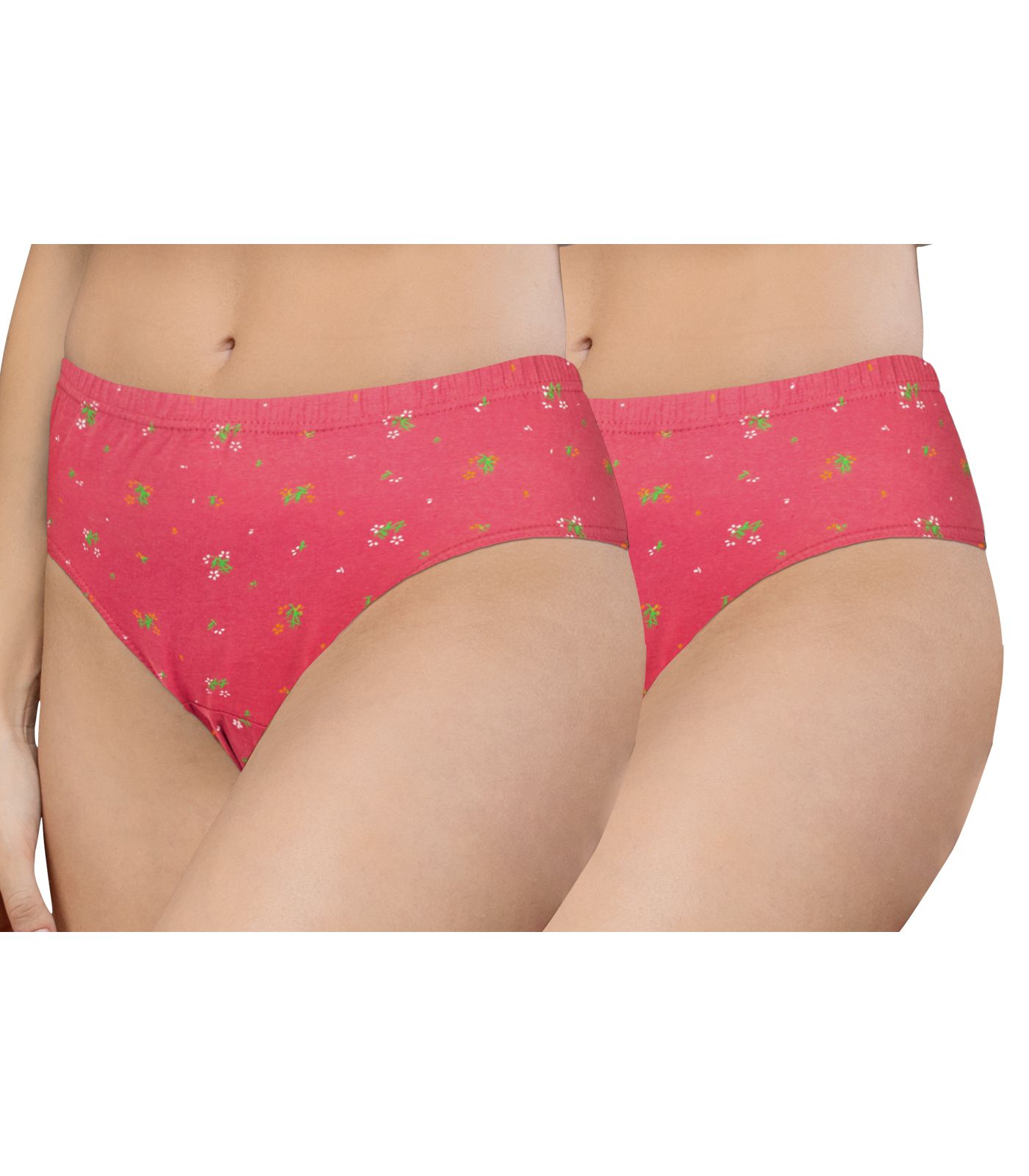 NRG Womens Cotton Assorted Colour Panties ( Pack of 2 Peach - Peach ) L02 Hipster
