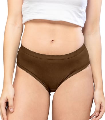 NRG Womens Cotton Assorted Colour Panties ( Pack of 1 Light Brown ) L04 Hipster