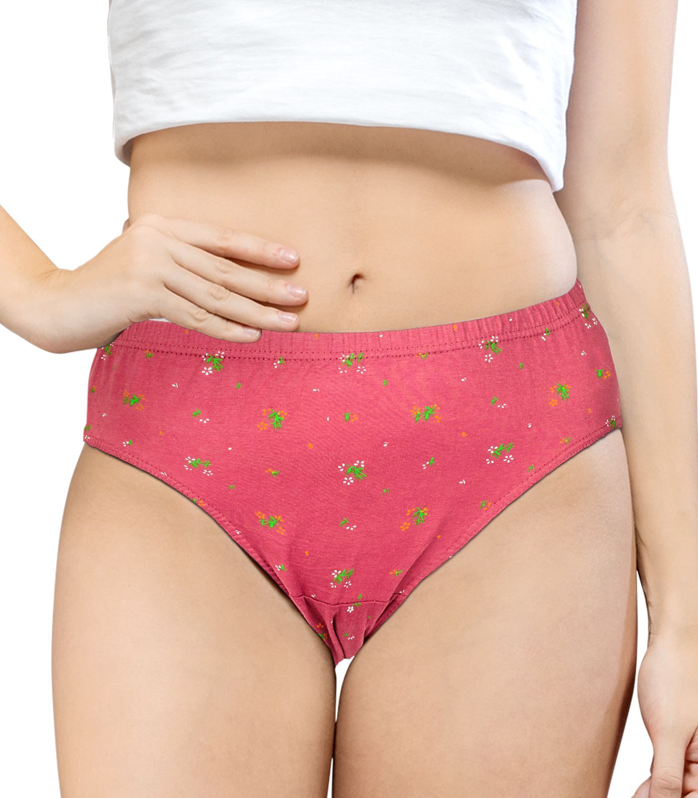 NRG Womens Cotton Assorted Colour Panties ( Pack of 1 Peach ) L02 Hipster