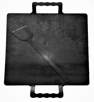 NAAYAGI - PURE IRON DOSA, ROTI TAWA - SQUARE WITH DOUBLE HANDLE - 12 INCH, 3 KG