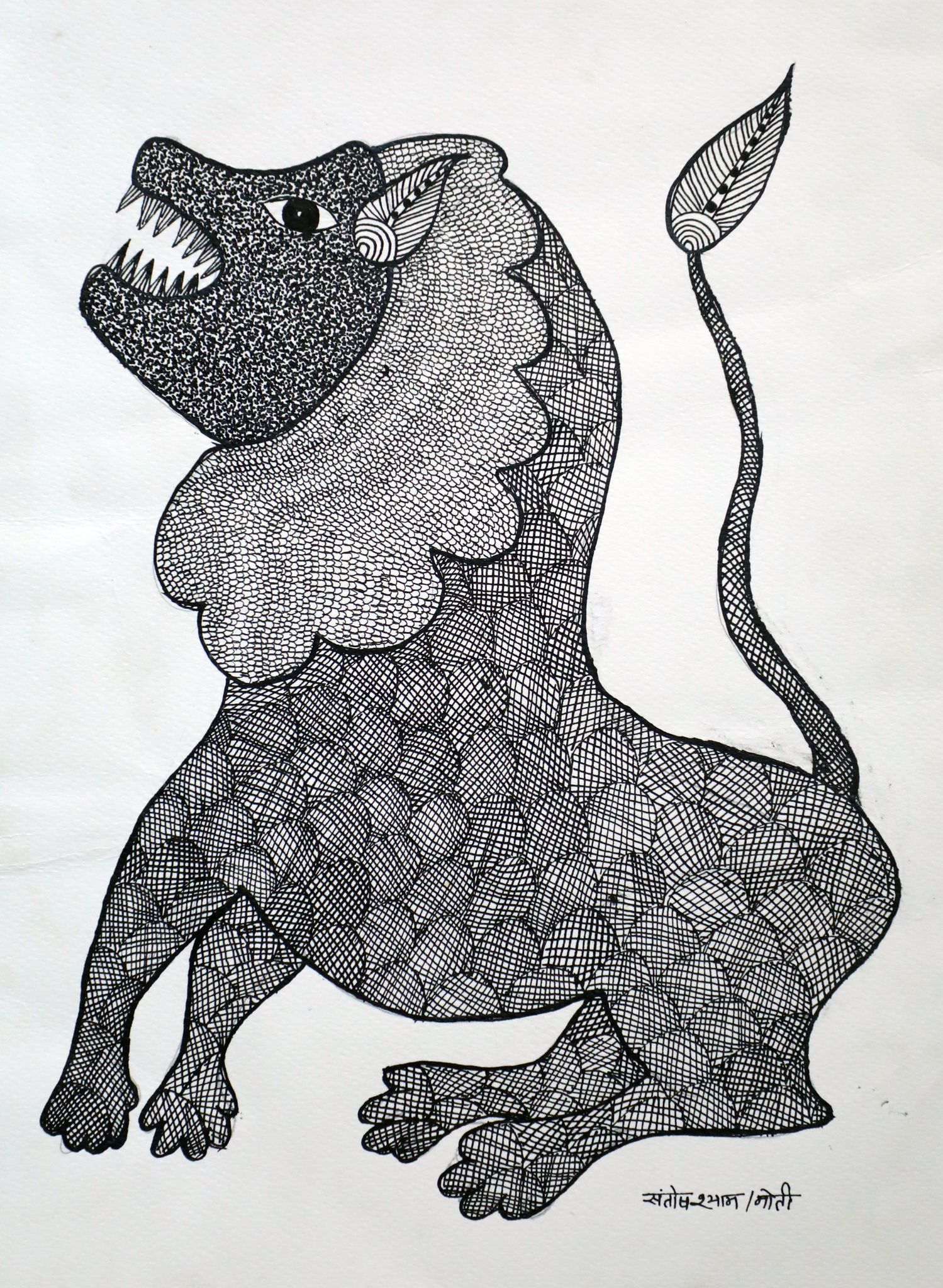 Tribes India Handmade Gond Paper Painting