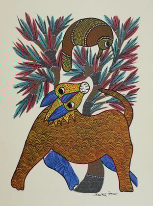 Tribes India Handmade Gond Paper Painting