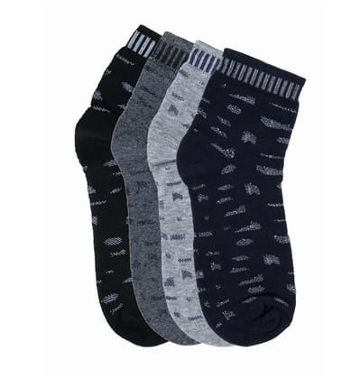 Kolor Fusion Men Assorted Above Ankle Length Cotton Socks (Pack Of 4)