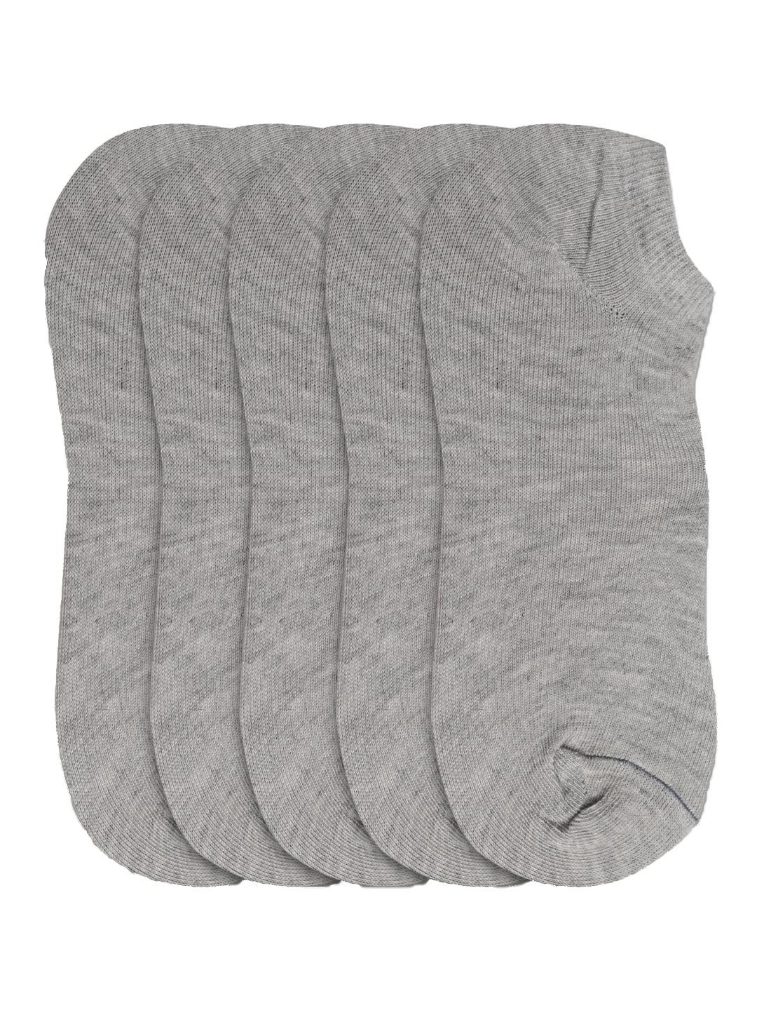 Kolor Fusion Men & Women Solid Grey Low Cut Ankle Length Cotton Socks (Pack Of 5)