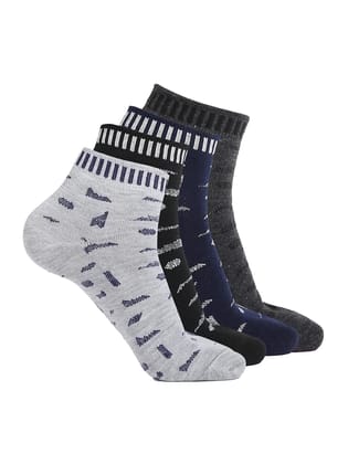 Kolor Fusion Men Assorted Above Ankle Length Cotton Socks (Pack of 4)