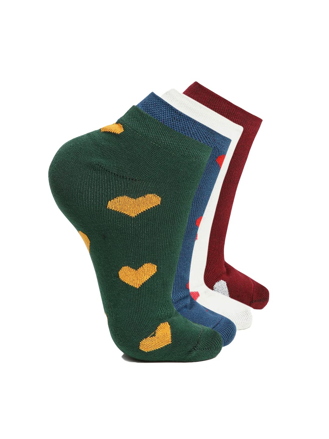 Kolor Fusion Women Low Cut Ankle Length Cotton Socks (Pack Of 4)