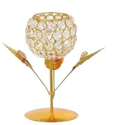 Veeradhyaenterprises Home Impex Candle Holder Steel, Crystal 2 Veeradhyaenterprises Home Impex Candle Holder Steel, Crystal 2