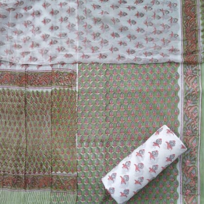 Buti Print Cotton Suit Set with Chiffon Dupatta (PCHF497) Buti Print Cotton Suit Set with Chiffon Dupatta (PCHF497)