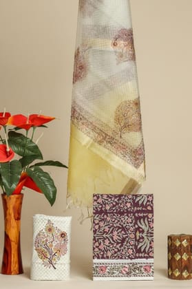 Meherab Print Cotton Suit Set with Organza Dupatta (ORG234) Meherab Print Cotton Suit Set with Organza Dupatta (ORG234)