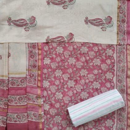 Shalvi's Hand Block Print Chanderi Silk Suit set (CHA395) Shalvi's Hand Block Print Chanderi Silk Suit set (CHA395)