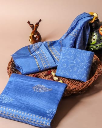 Designer Buta Print Chanderi Silk Suit set (CHA315) Designer Buta Print Chanderi Silk Suit set (CHA315)