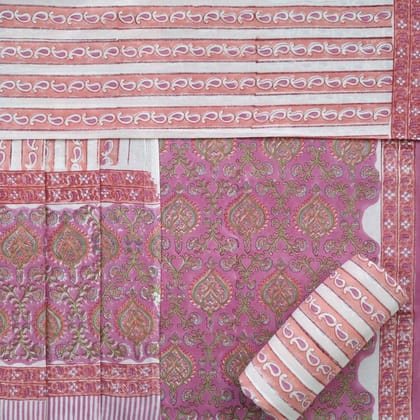 Traditioanal Hand Block Print Cotton Suit Set with Mulmul Dupatta (PRMUL430) Traditioanal Hand Block Print Cotton Suit Set with Mulmul Dupatta (PRMUL430)