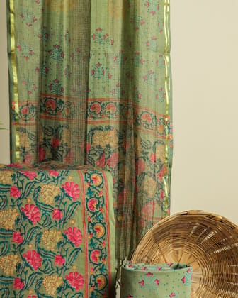 Exclusive Hand Block Print Pure Cotton Suit Material with Kota Doria Dupatta (3CKD383) Exclusive Hand Block Print Pure Cotton Suit Material with Kota Doria Dupatta (3CKD383)