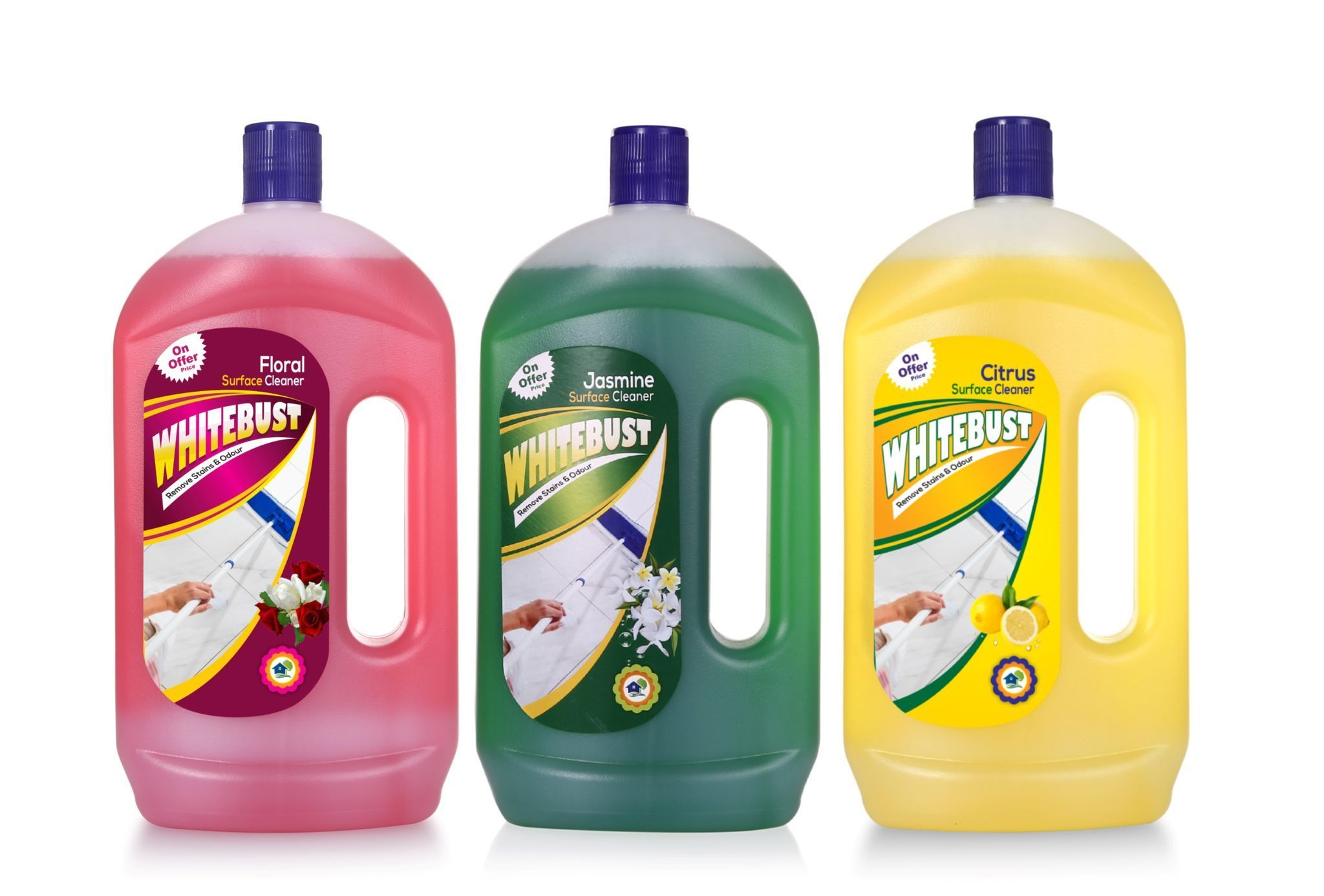 Whitebust Floor Cleaner Floral,Citrus & Jasmine Fragrance 975ml Pack of 3