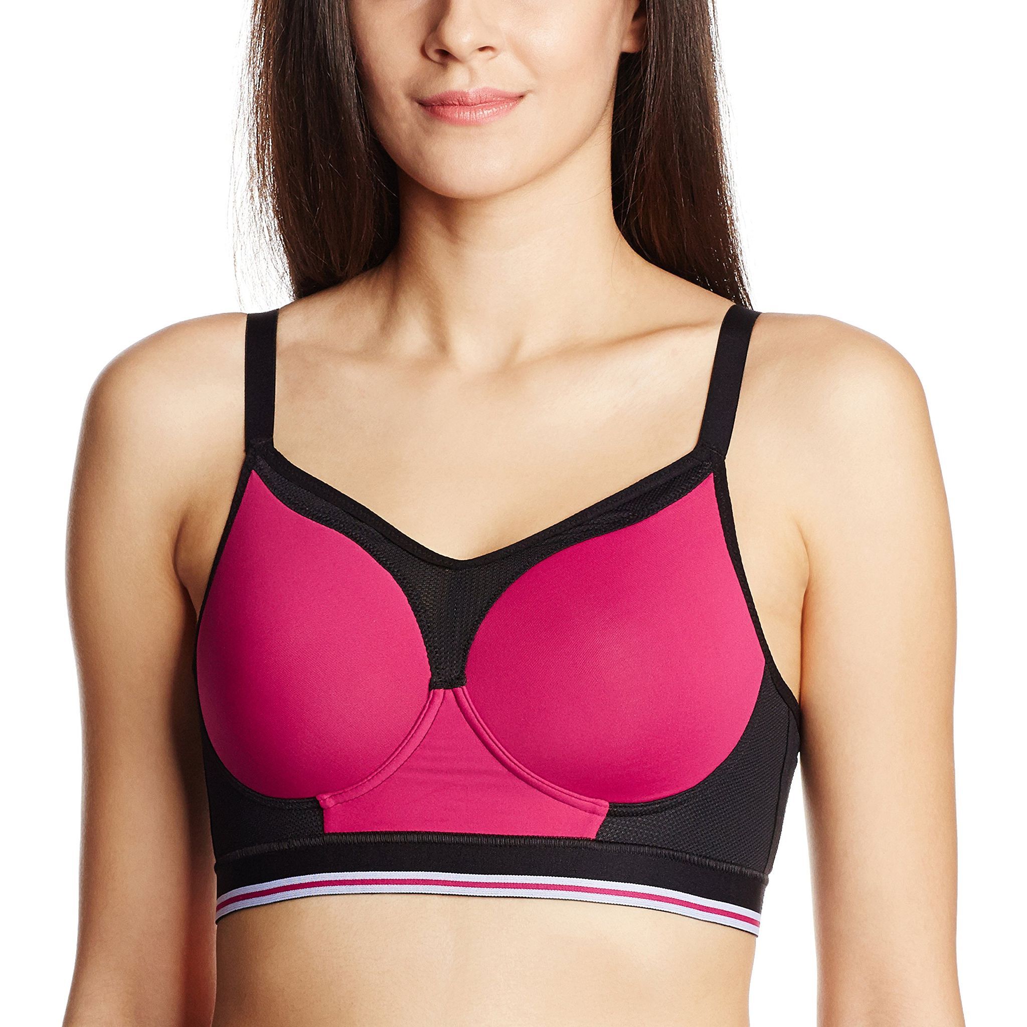 Enamor Padded Wirefree Sports Bra (SB05_Fuschia_32B)