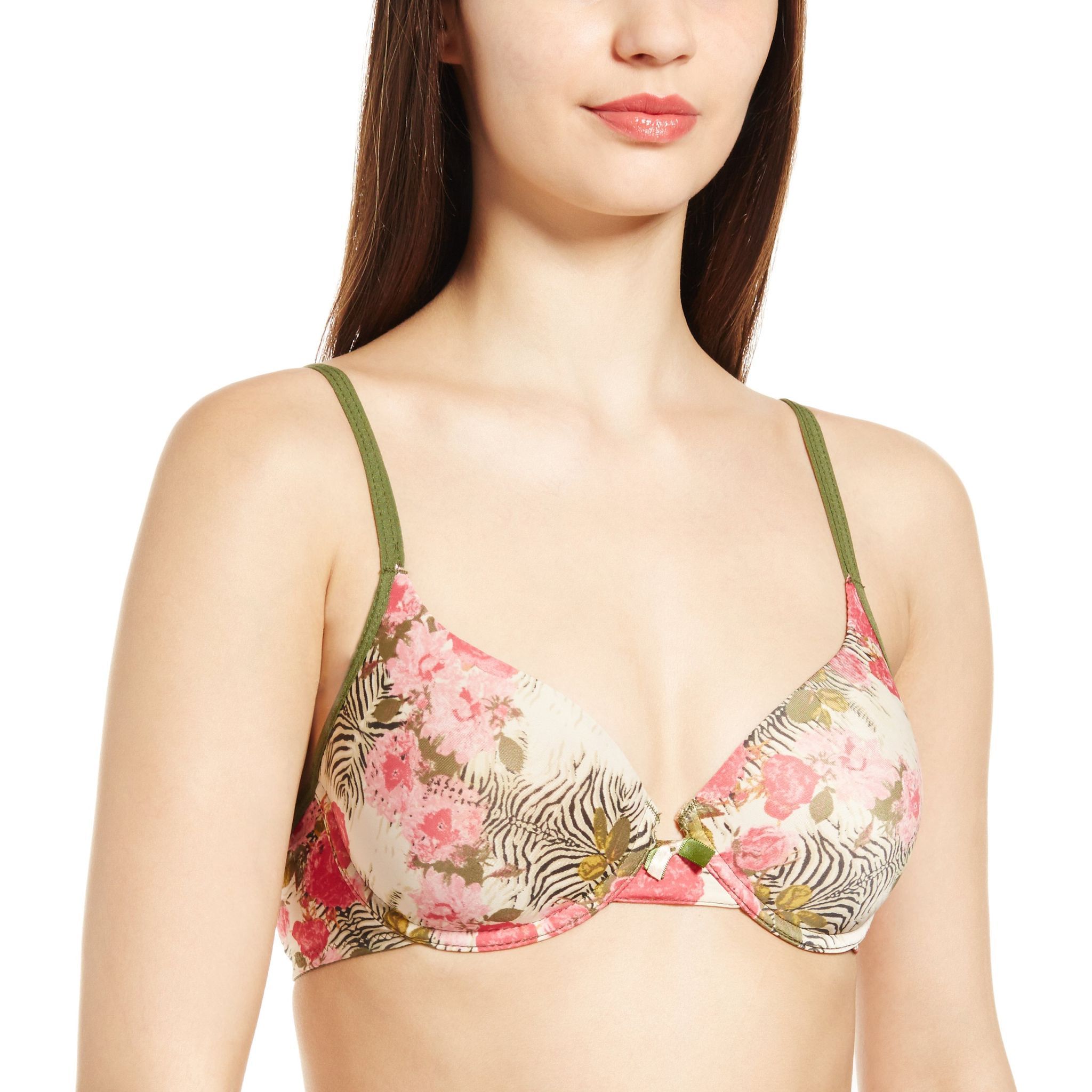 Enamor Women's Wired Bra -40B (Olive Print)