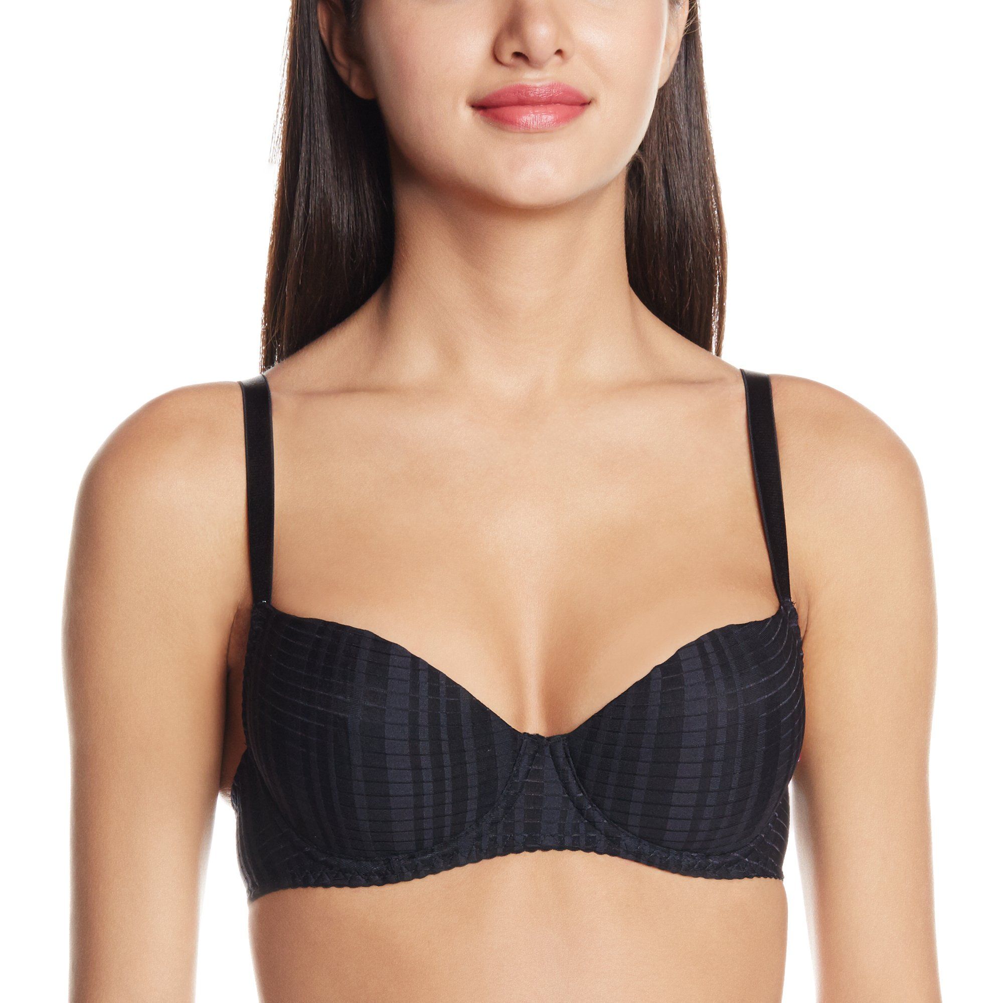 Enamor Women's Half Cup Bra -36C (Black)
