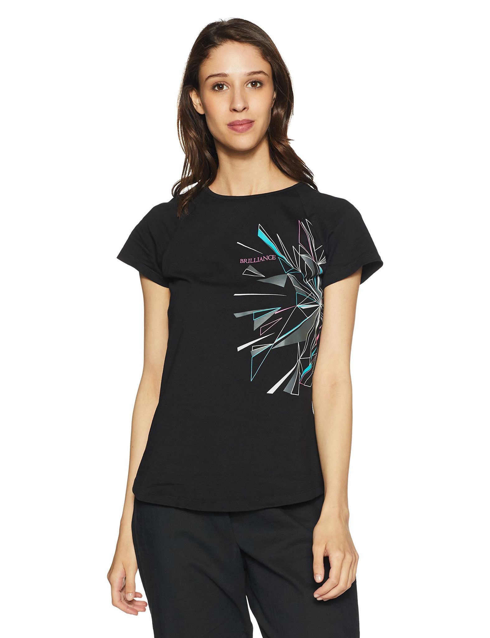 Enamor Women's Cotton Tees_E021 (E021_Black_Medium)
