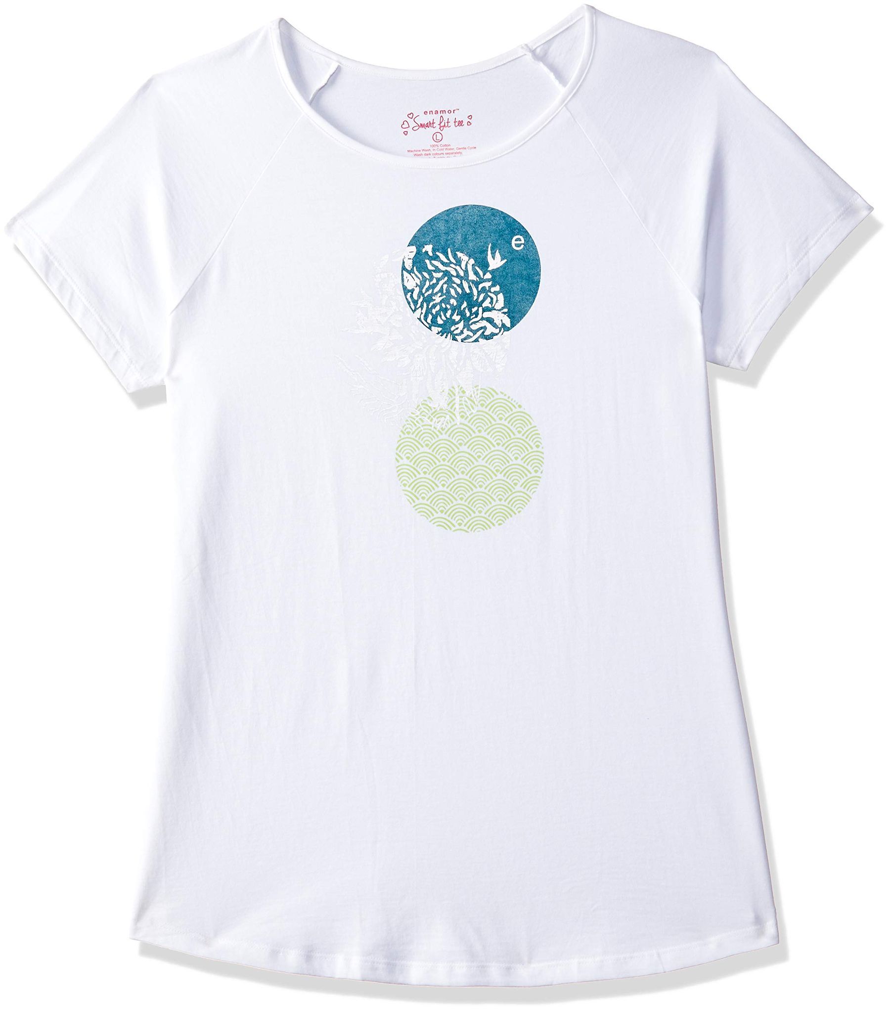 Enamor Women's Cotton Tees (E021_White_Medium)
