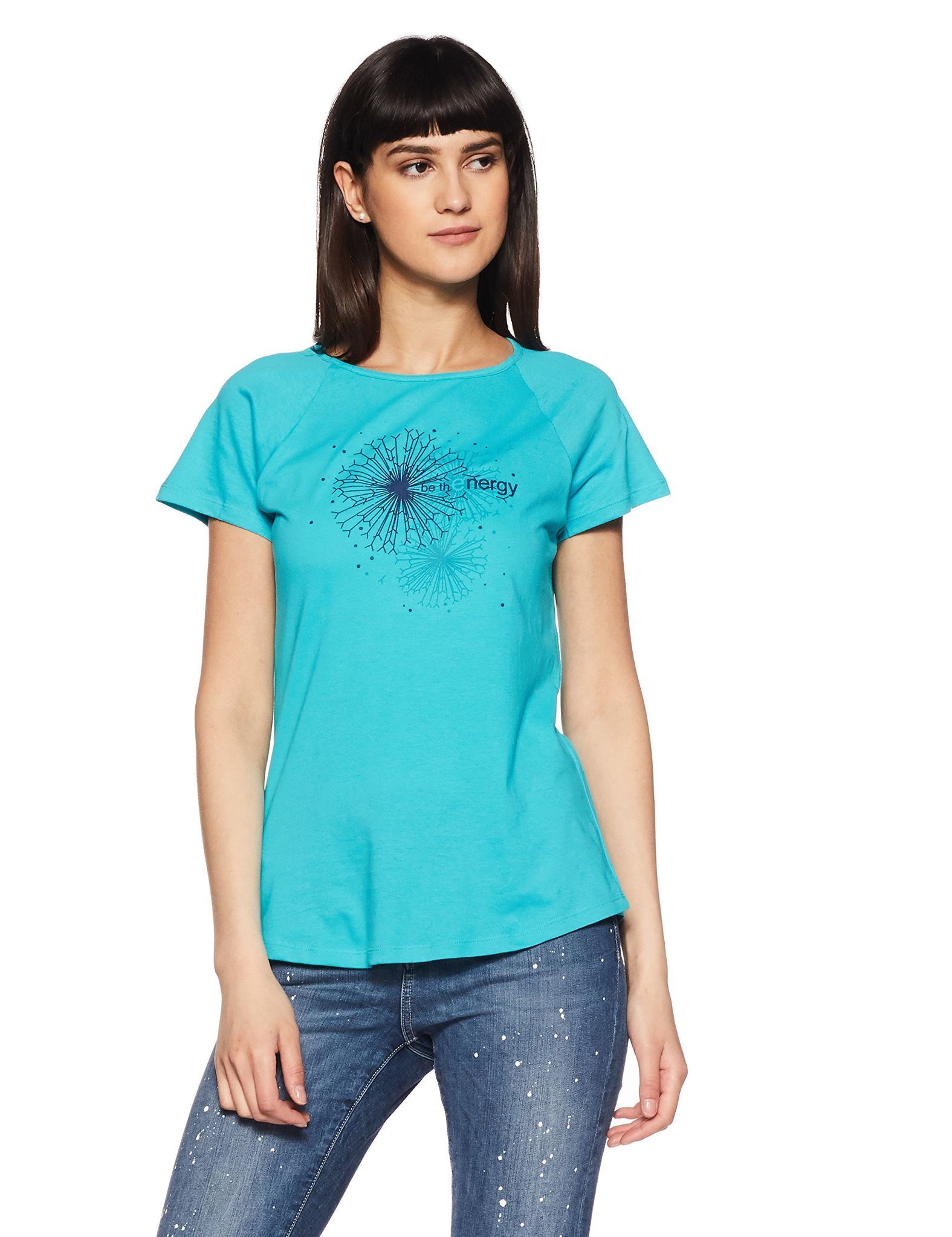 Enamor Women's Cotton Top (EE000E021BBDM_Bluebird_M)