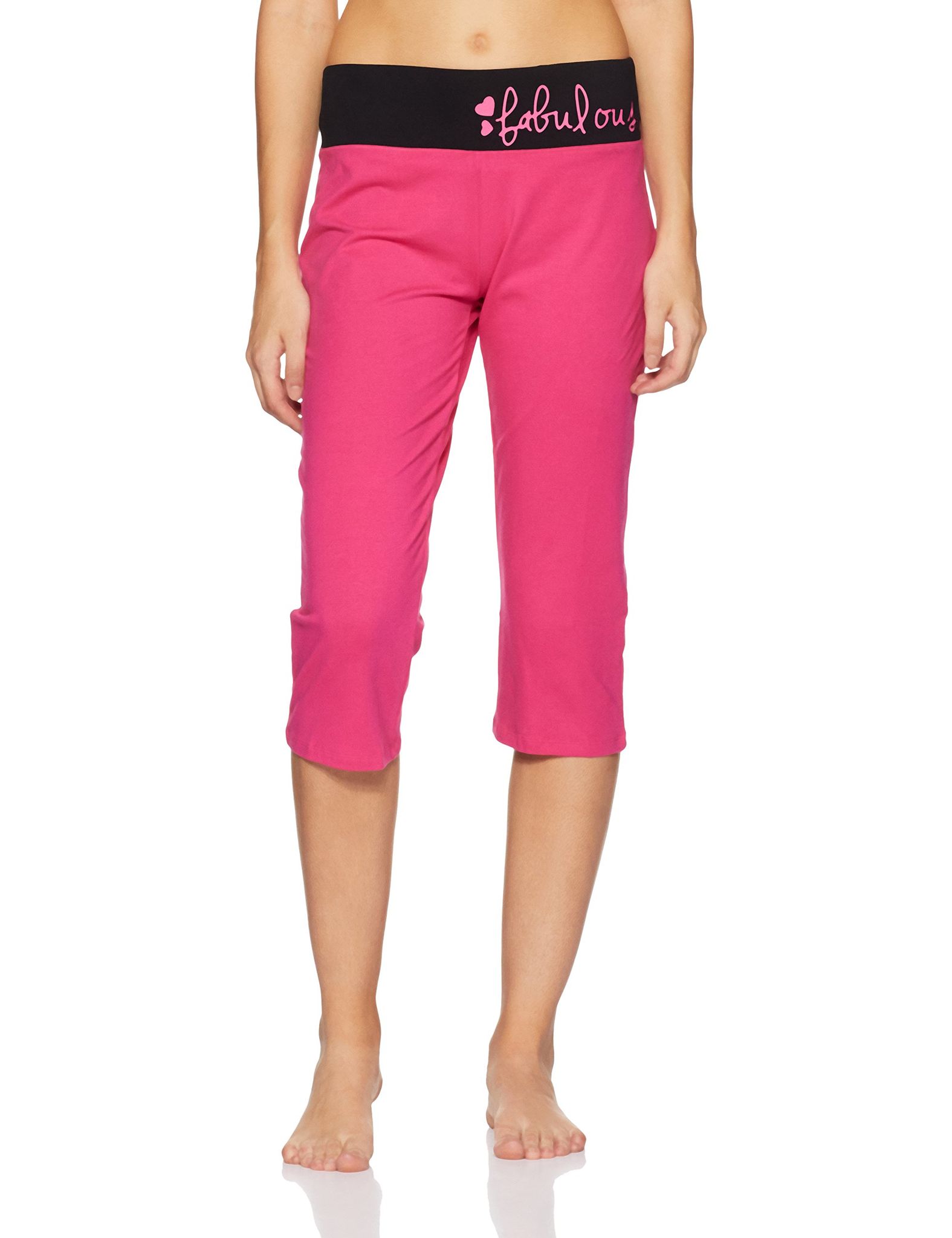 Enamor Women's Cotton Capris With Printed Waistband