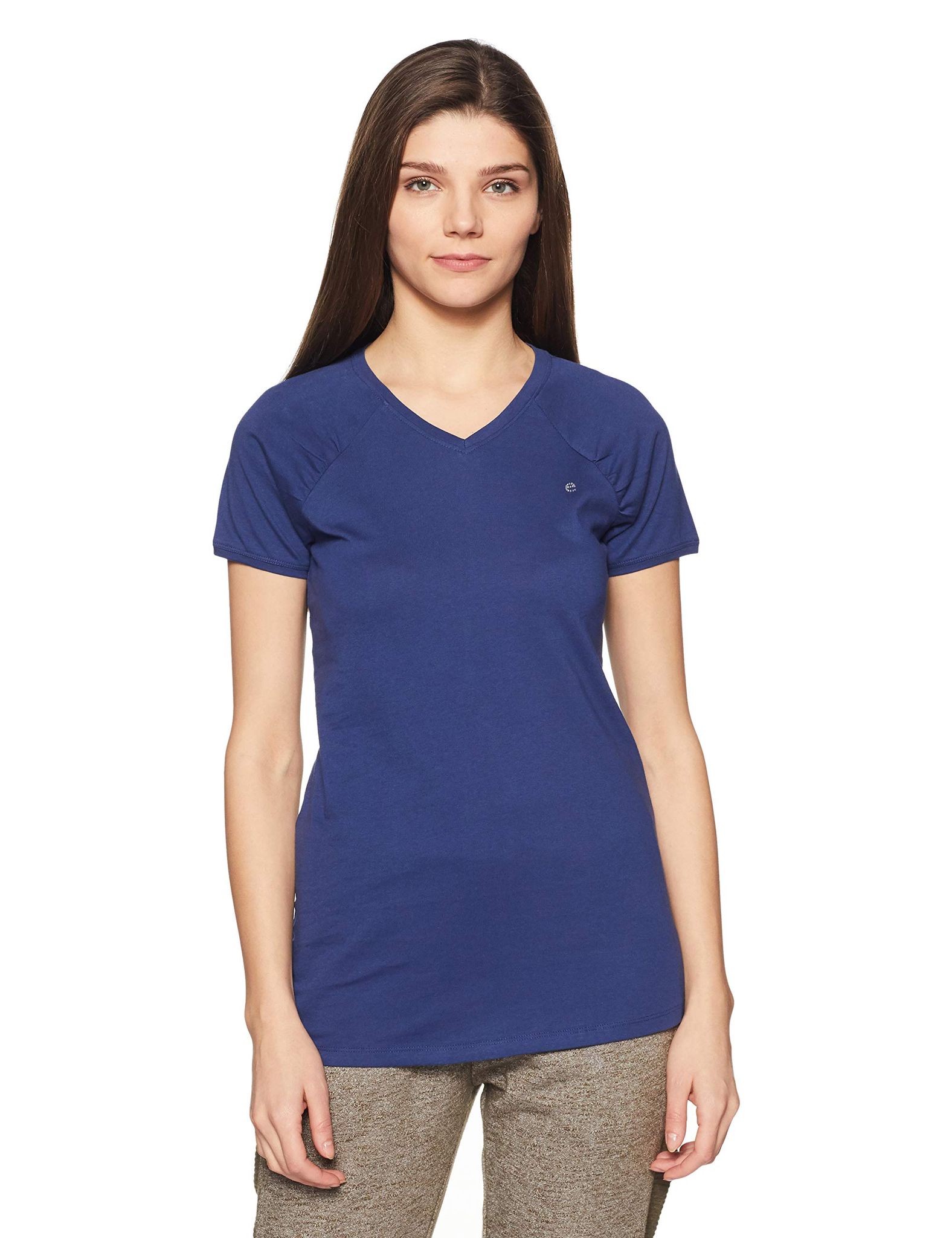 Enamor Women's Cotton Long Tees (E015_Twilight Blue_Medium)