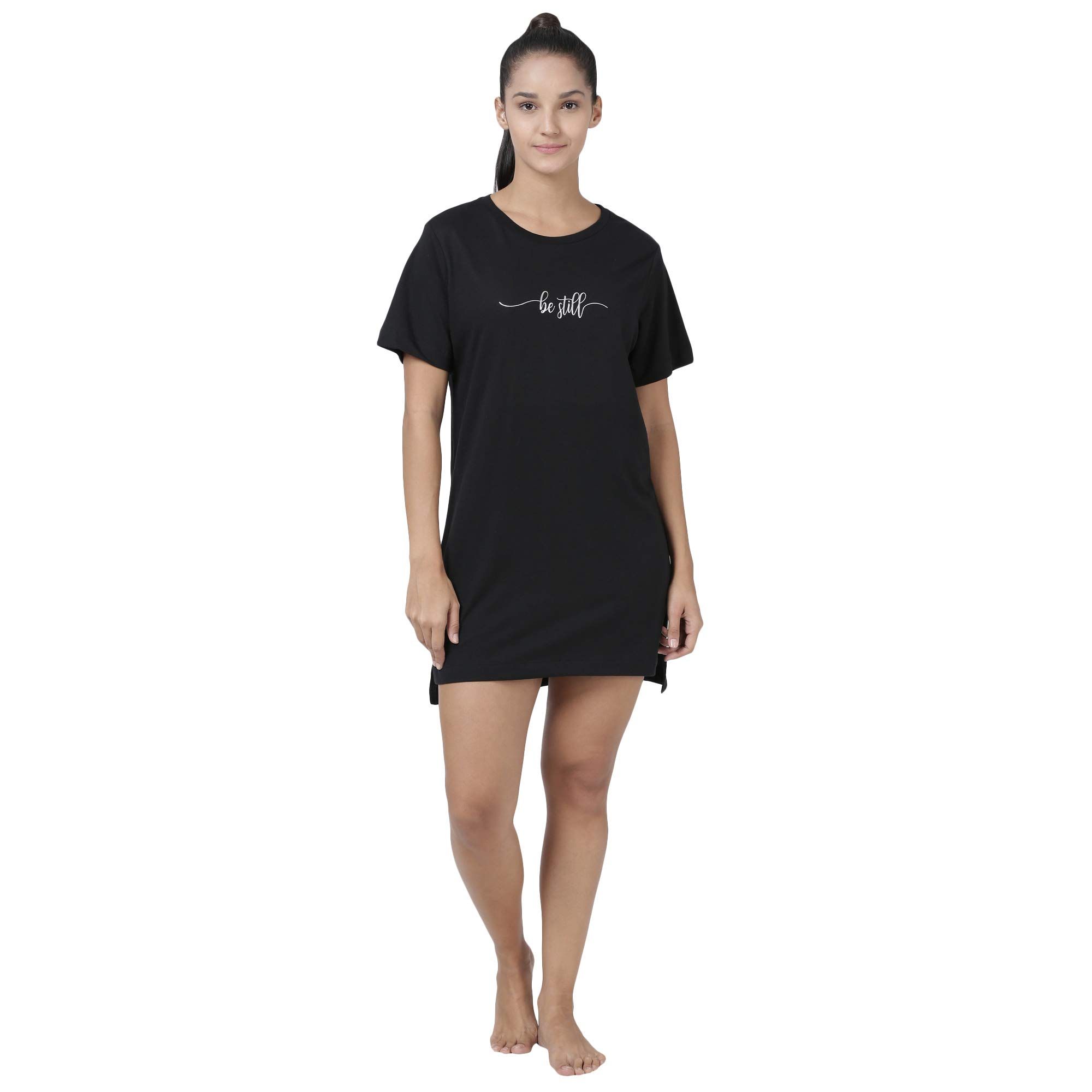 Enamor Essentials E061 Women Night Dress Cotton Tunic Tee
